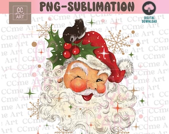 Santa Png, Retro Santa png, Retro Santa Christmas PNG, sublimatie ontwerp, vintage kerst, geloof Santa, Santa clipart, retro kerst