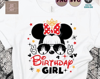Minnie Mouse Birthday Girl SVG PNG: Family Trip 2025 (Digital Download)