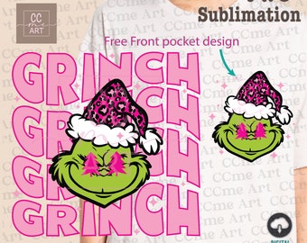 Pink Grinc Christmas png, Clip Art, Sublimation Design, Christmas Sublimation, Funny Christmas png, Sublimation Designs Download