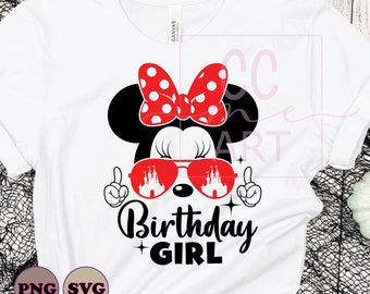Birthday Girl Svg, Birthday Girl Png, Birthday Squad, Svg, Png, Family Trip 2025 Svg, Mickey Mouse and Minnie Mouse head, Castle fireworks
