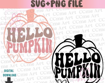 Hello Pumpkin Svg Png, Jesienna dynia Svg, Święto Dziękczynienia Svg, Jesień Svg, Jesienna koszulka Svg, Prezent na Święto Dziękczynienia, Halloween Svg, Pliki do cięcia dla Cricut