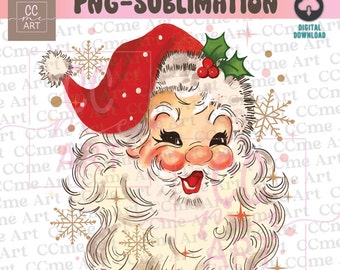 Santa Png, Retro Santa png, Retro Santa Christmas PNG, sublimatie ontwerp, vintage kerst, geloof Santa, Santa clipart, retro kerst