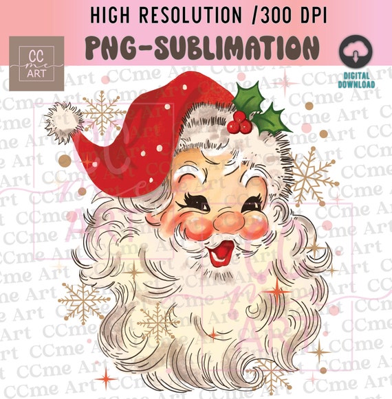 Santa Png, Retro Santa png, Retro Santa Christmas PNG, Sublimation Design, Vintage Christmas, Believe Santa, Santa Clipart, Retro Christmas