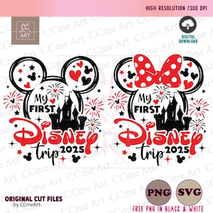 SVG, my first trip, 2025, baby, infant, world, digital download, PNG, DIY, trip, bow, first vacation, castle, magic, princess, instant