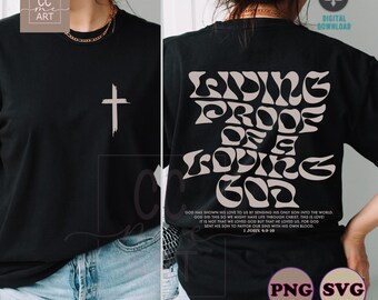Living Proof Christian T-Shirt Design: Jesus Bible Verse (Digital Download)