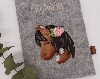 U-book cover horse, detention, cover made of felt