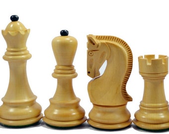 The Zagreb Staunton Ebonised wood Chess pieces 3.75&quot;