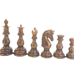 Myth Staunton 3.75&quot; wooden chess pieces in Sheesham wood