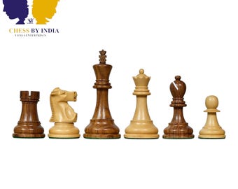 Reprodukcja figur szachowych Fischer-Spassky Staunton z 1972 r. w drewnie Sheesham i bukszpanowym – król 3,75 cala