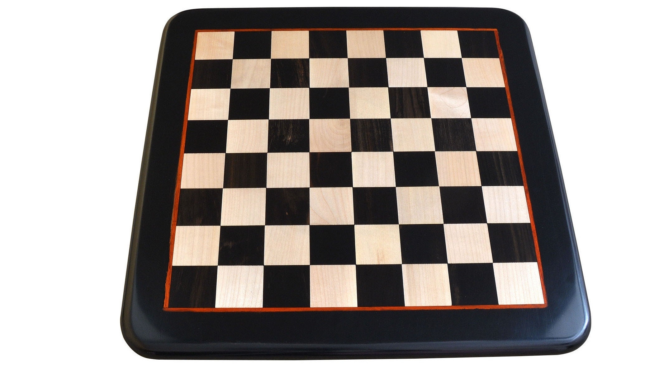 Ebony Chess Board with Rosewood Border - 2in Squares