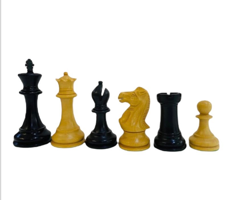 Old English Chess Pieces in Ebonised Wood King Height -  Norway