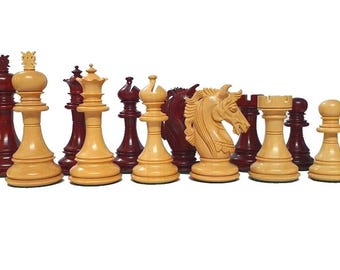 Luksusowe drewniane figury szachowe Coco Elvis 4,4" w kolorze Budrosewood