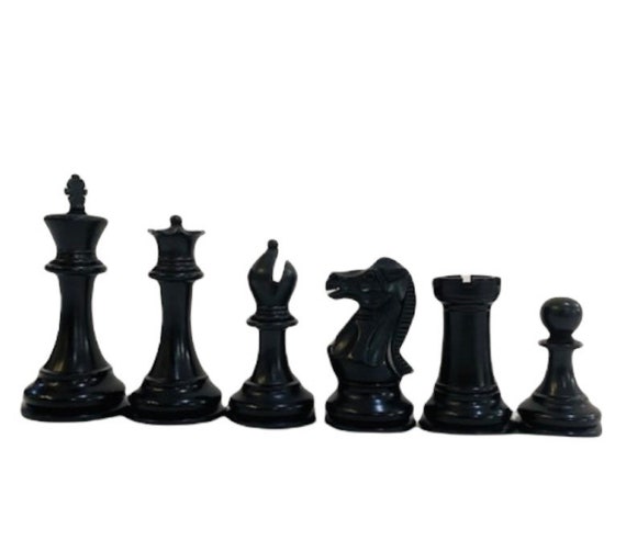 Old English Chess Pieces in Ebonised Wood King Height -  Norway