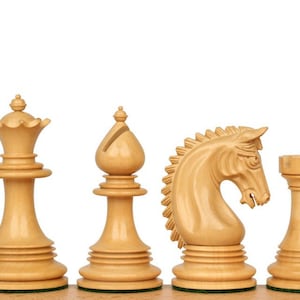 Piezas de ajedrez de lujo Gold Smith Staunton de madera de ébano/boj de 4,25"