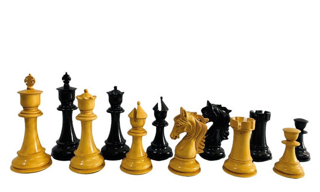 Pezzi Scacchi Lusso Cyrus Staunton – Legno Ebano Triplo Peso – Re 4.4'' – Chess Villa - Foto 4
