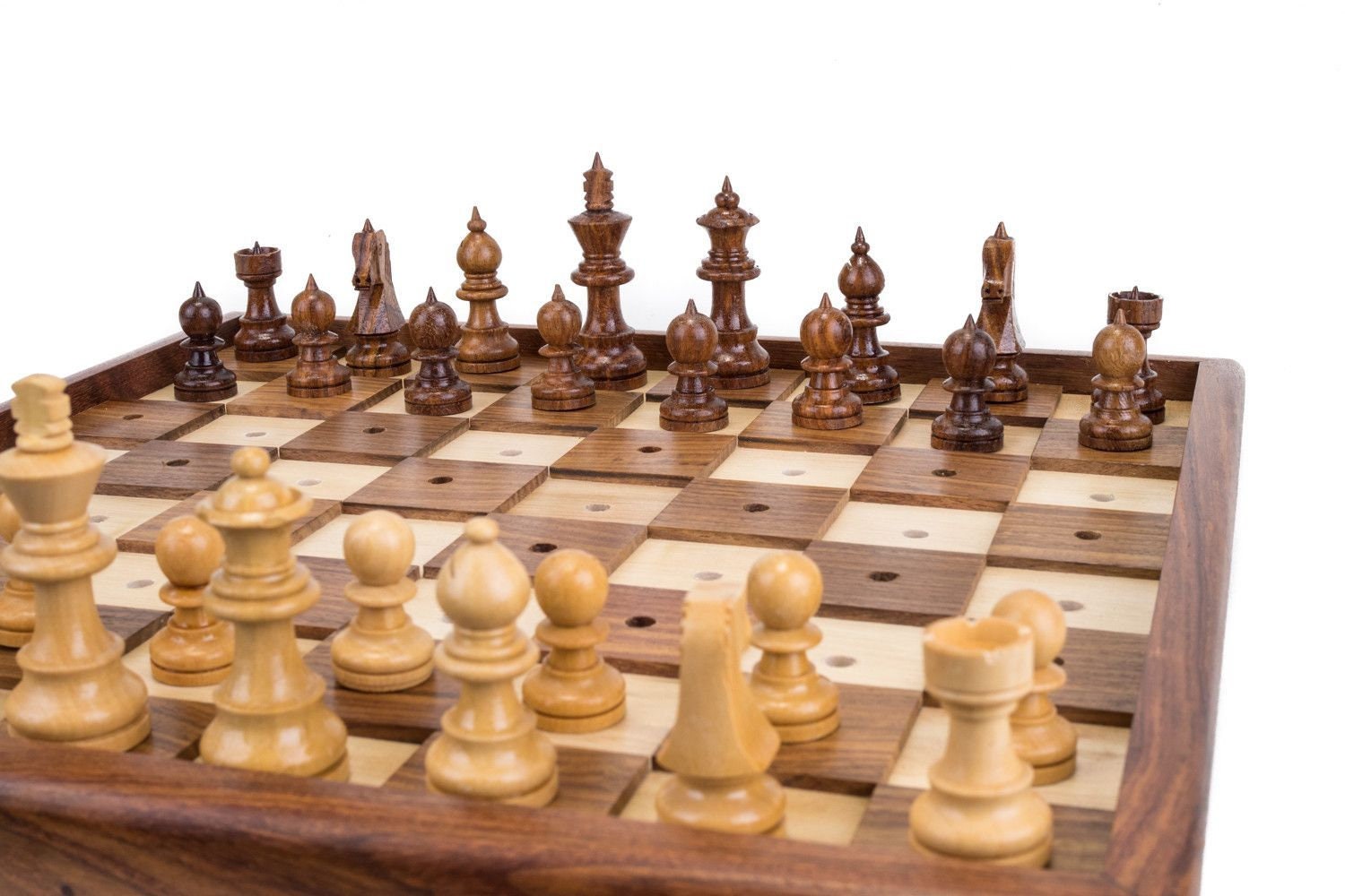 10" Blind wooden Chess set