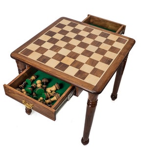 WOODEN CHESS TABLE 21&quot;