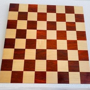 Red Wood(Padauk) Sleek Wooden Chess Board 16”