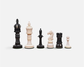 Figury szachowe z kości wielbłąda King Cross 4,2"
