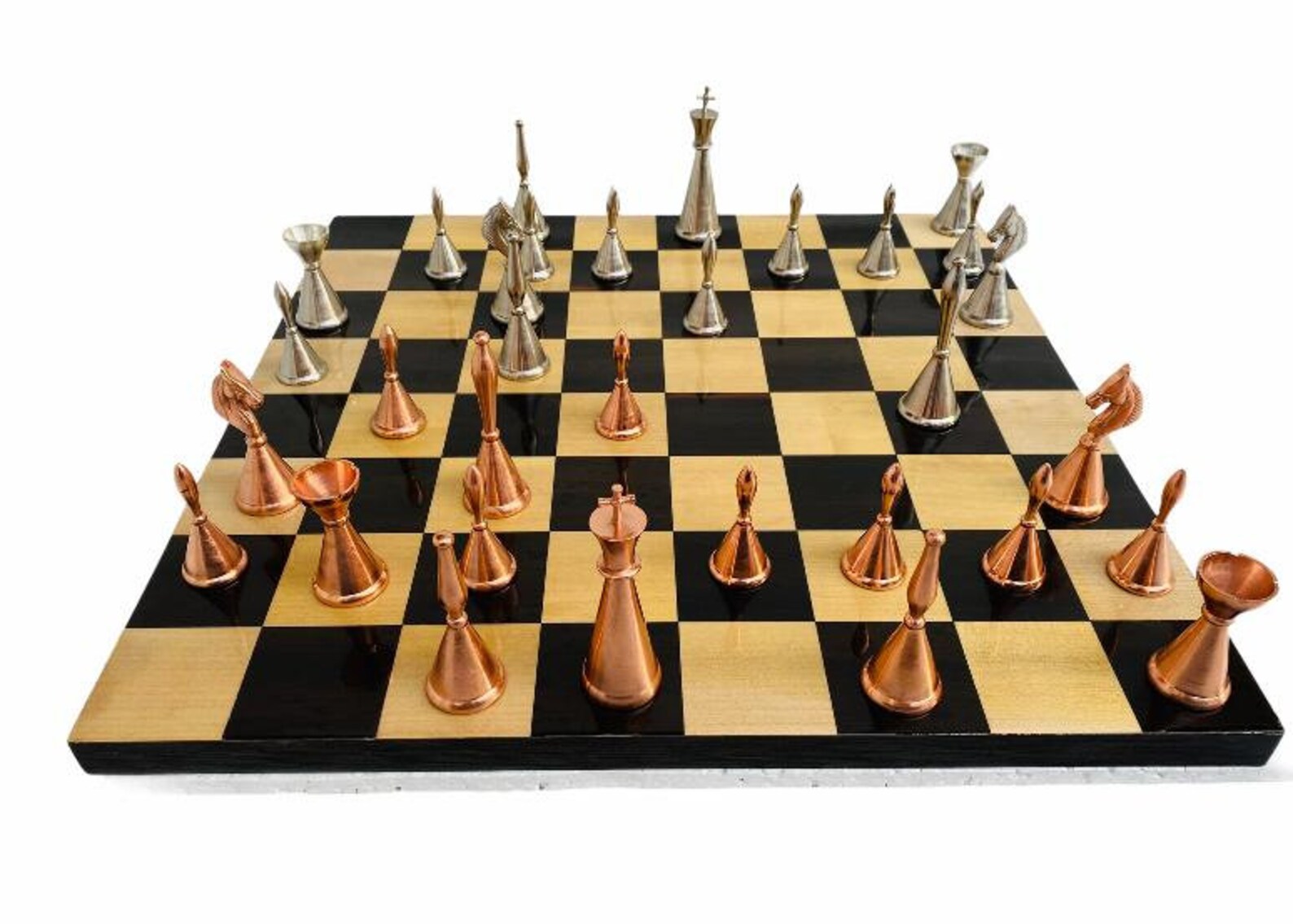 Art Deco Solid Brass Chess Pieces 4 Etsy