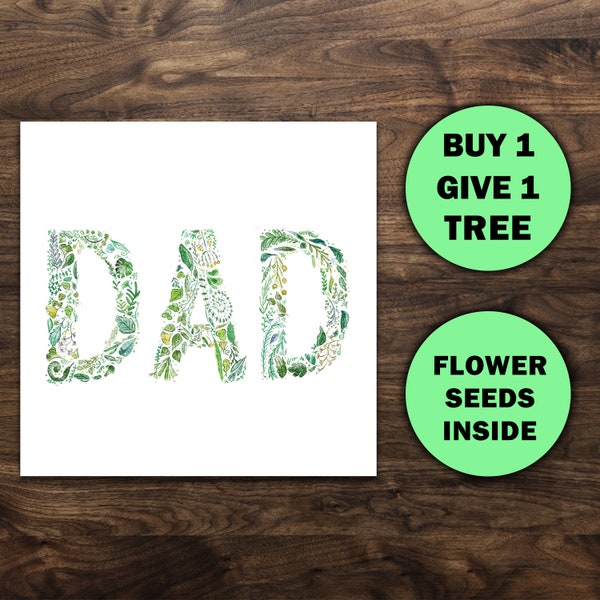 Fathers Day Card or Dad Birthday Card. Fathers Day Gift & Father Daughter Gift. Zero Waste Gifts or New Dad Gift. Seed Paper Cards.