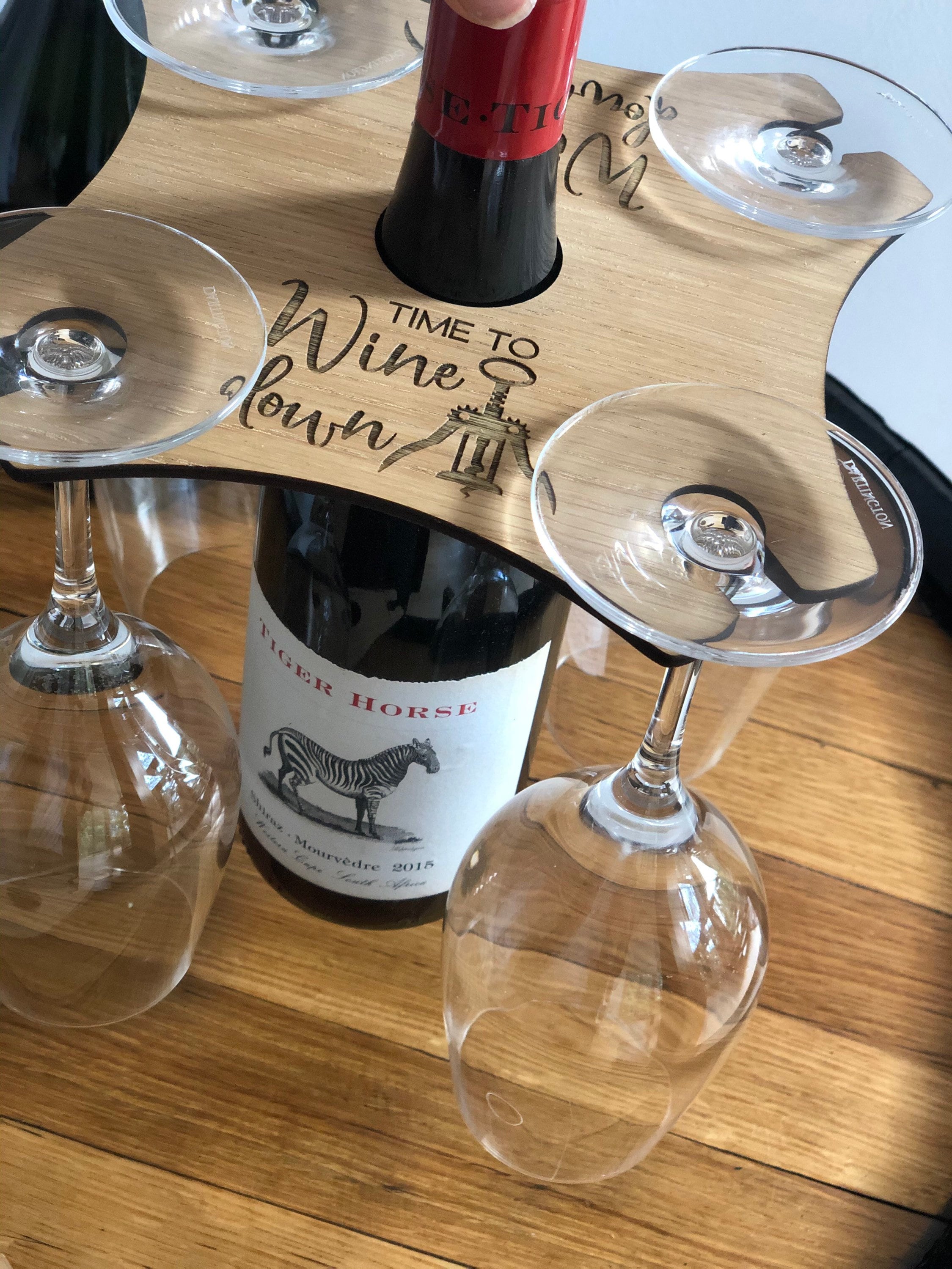 Wine Butler Wine Glass Carrier for 2 4 or 6 glasses Etsy