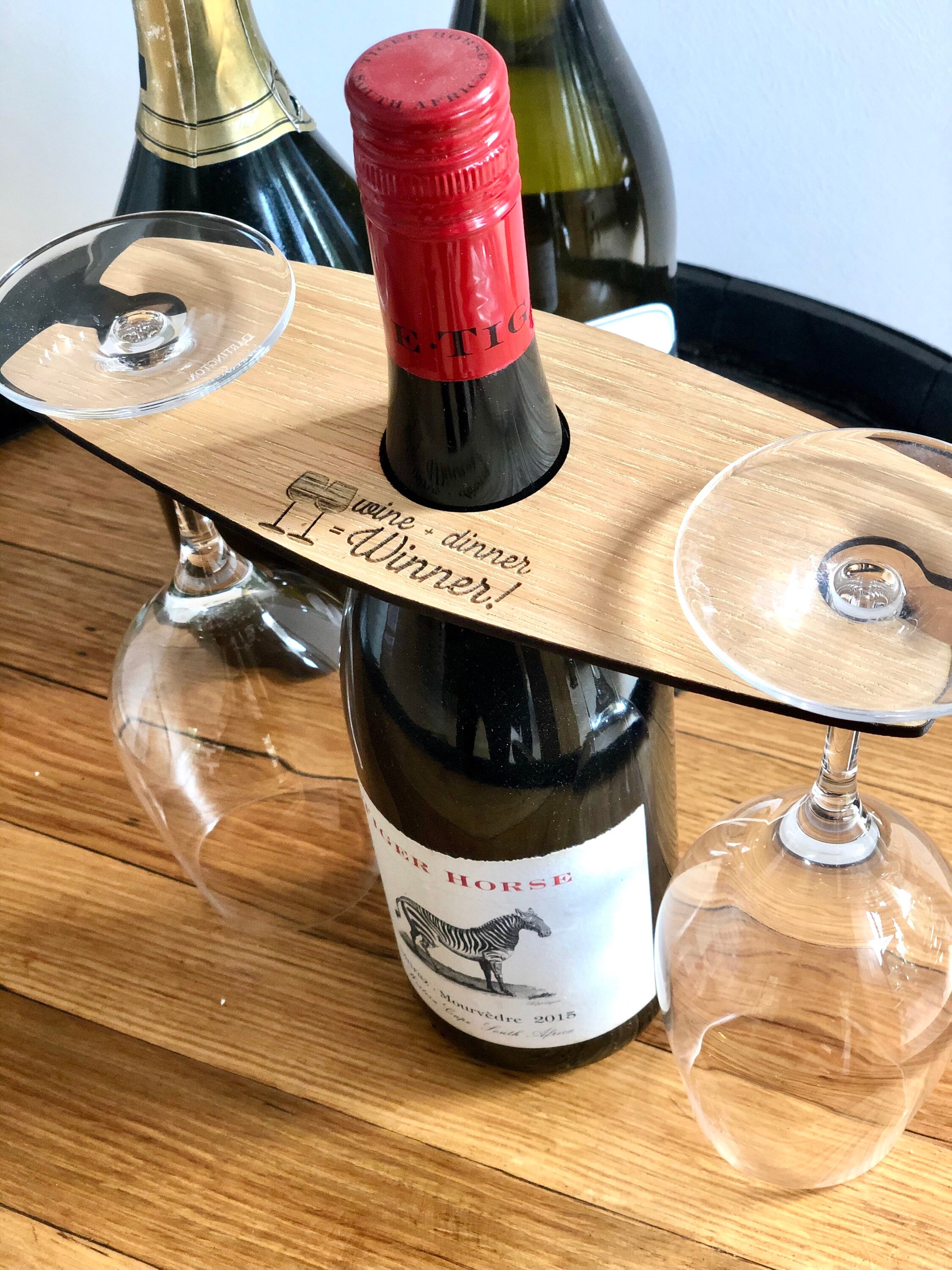 Wine Butler Wine Glass Carrier for 2 4 or 6 glasses Etsy