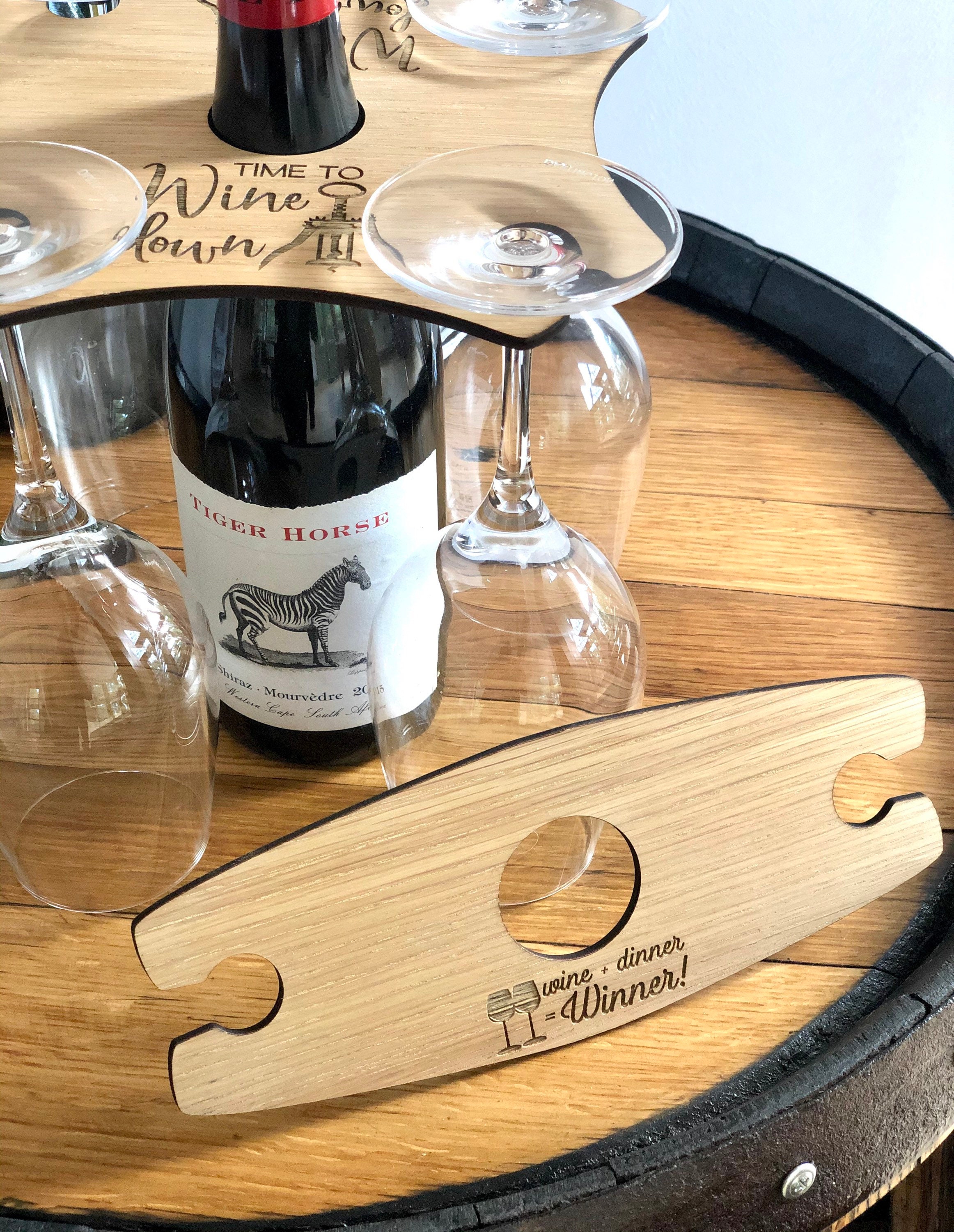 Wine Butler Wine Glass Carrier for 2 4 or 6 glasses Etsy