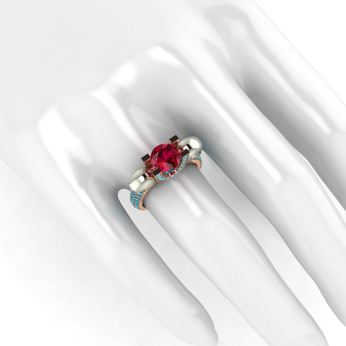 Gothic Engagement Ring 2.35Ct Round Cut Pink Sapphire Two Etsy