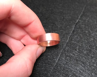 Simple pure copper rings unique hand crafted