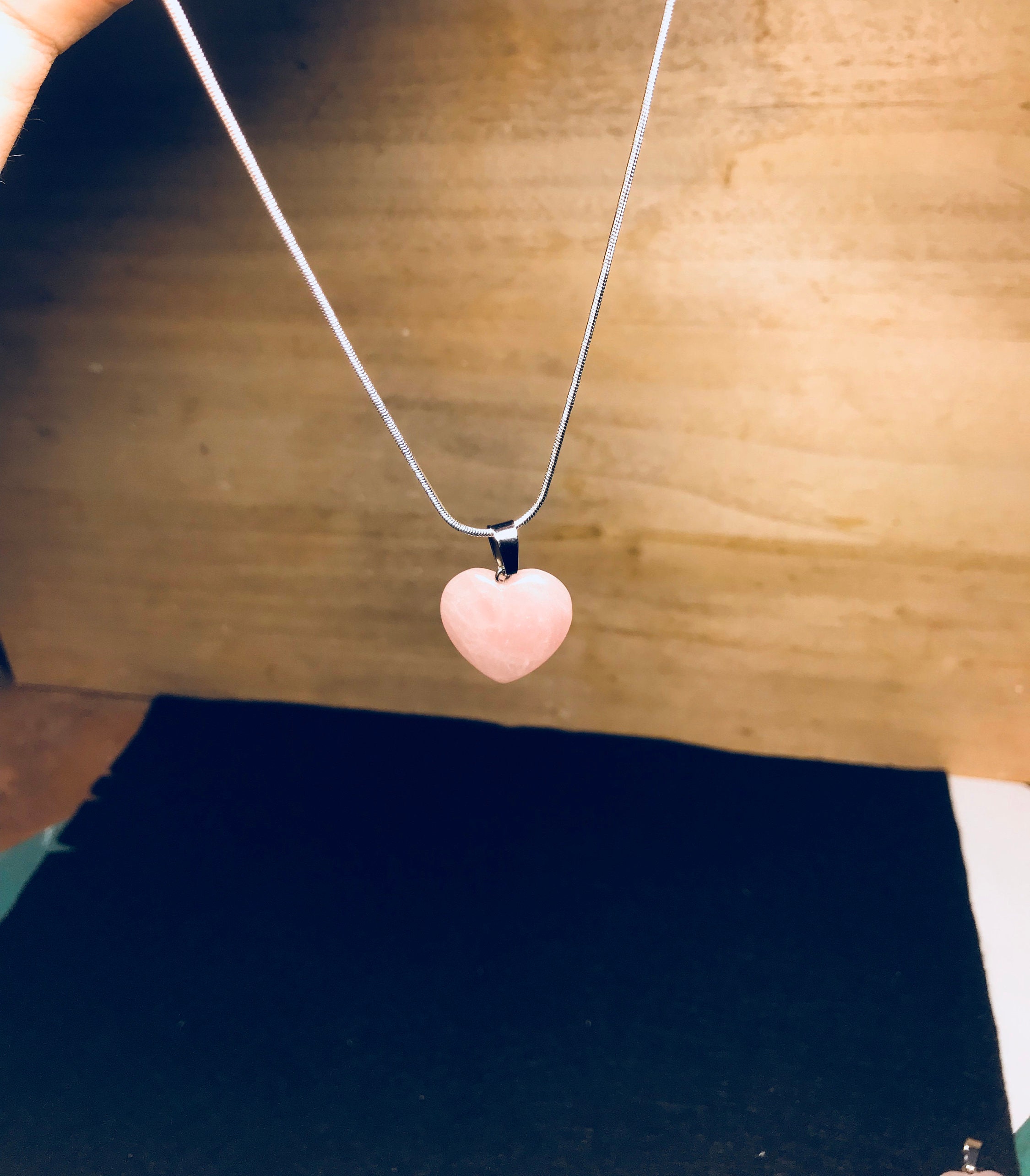 ★ROSEMONT★ Silver road quartz heart necklace RC24B11A Rose Quartz Heart on Sterling Silver Necklace - Etsy