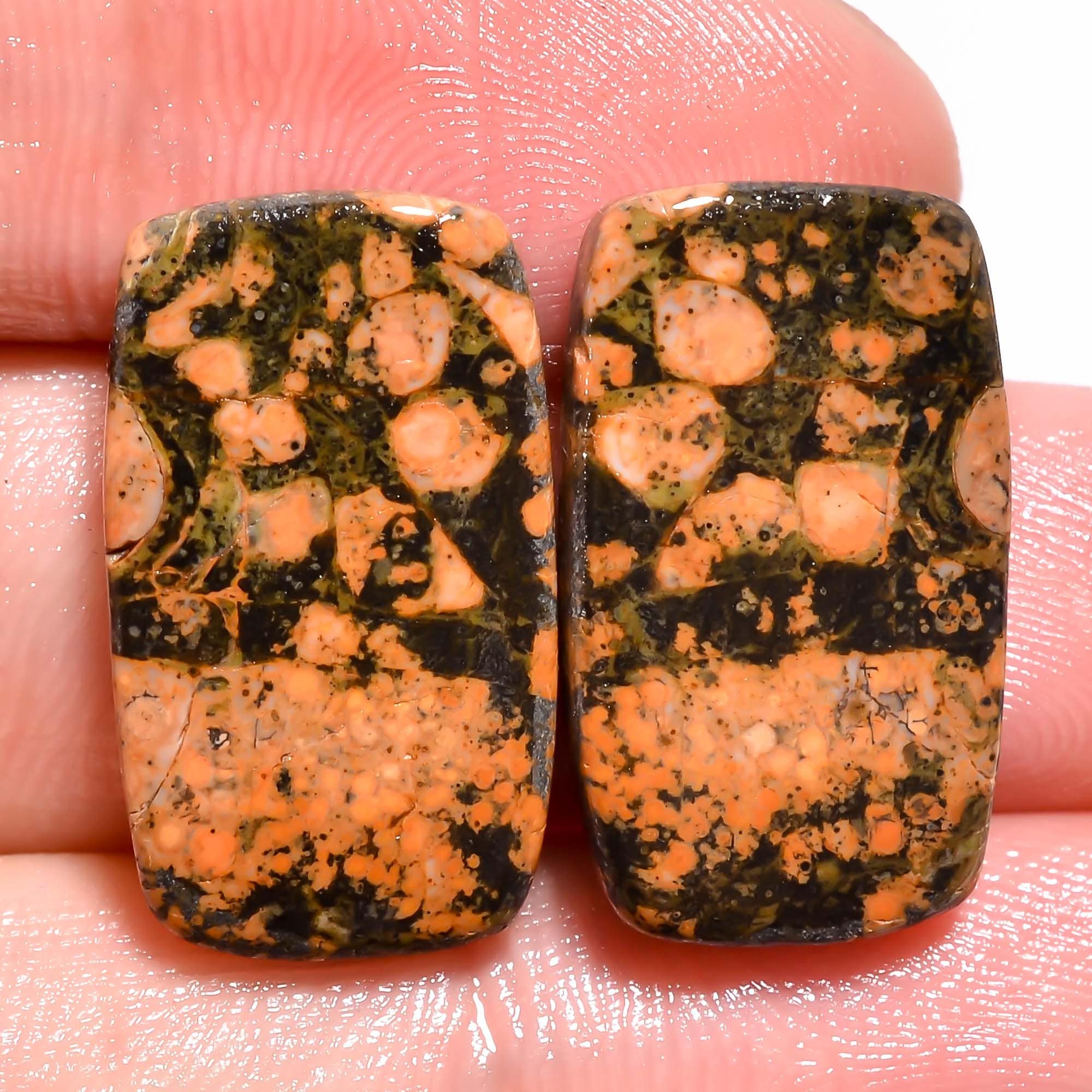 Fabulous A One Quality 100% Natural Star Galaxy Jasper Oval Shape Cabochon Loose Gemstone Pair For Making Earrings 36.5 Ct 29X16 mm Z-878