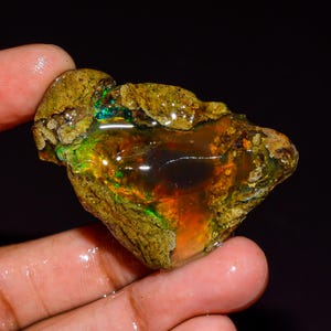 Opal Rough, Natural Ethiopian Fire Opal Rough, Welo Fire Oil Opal Raw, Opal Flashy Fire Specimens Opal, Crystal Opal Raw 61.00 Ct L-1055