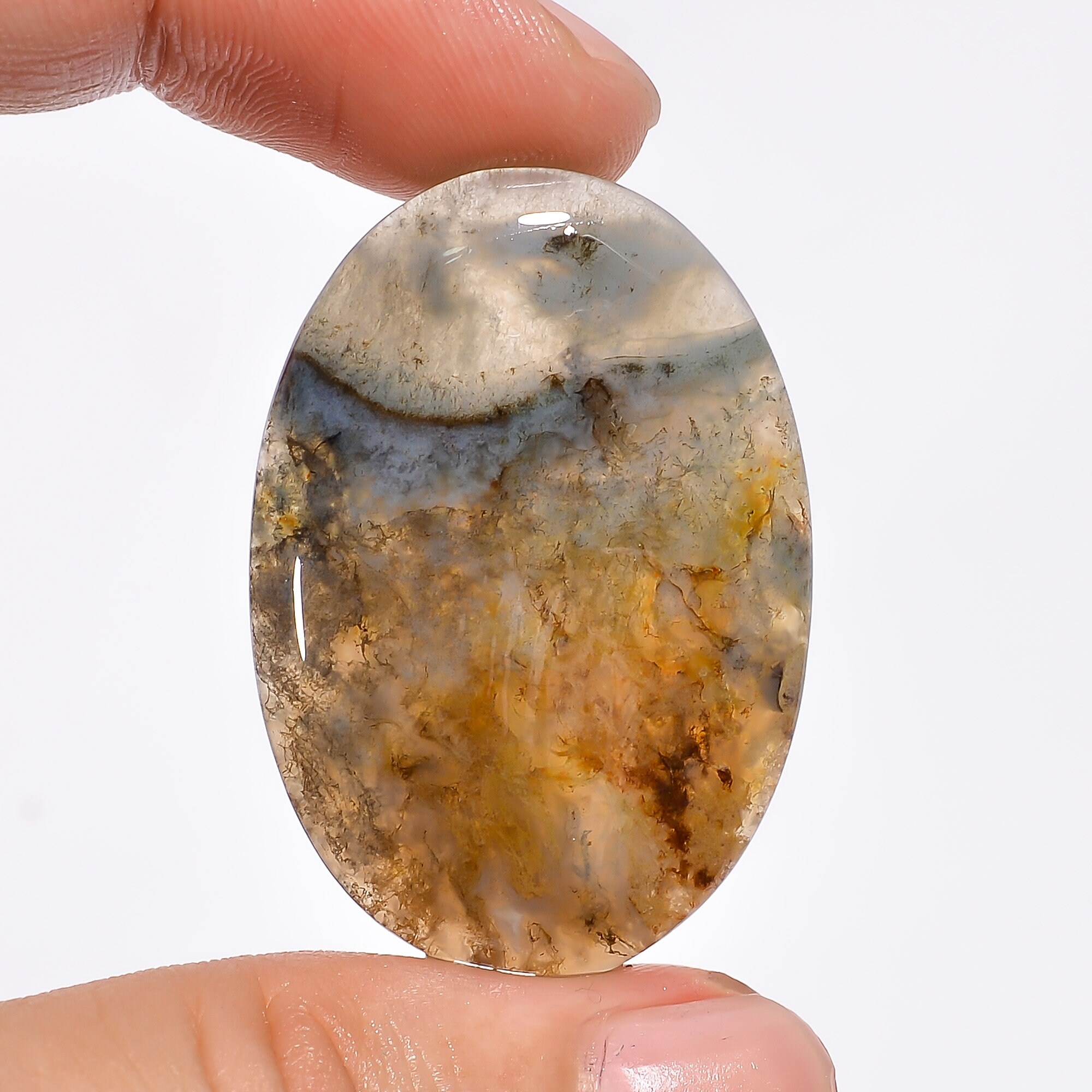 Moss Agate Awesome Top Grade Quality 100% Natural Oval Shape | Etsy