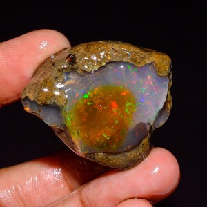 Opal Rough, Natural Ethiopian Fire Opal Rough, Welo Fire Oil Opal Raw, Opal Flashy Fire Specimens Opal, Crystal Opal Raw 69.00 Ct L-1067