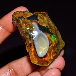 Opal Rough, Natural Ethiopian Fire Opal Rough, Welo Fire Oil Opal Raw, Opal Flashy Fire Specimens Opal, Crystal Opal Raw 171.50 Ct L-1131