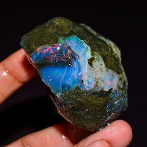 Opal Rough, Natural Ethiopian Fire Opal Rough, Welo Fire Oil Opal Raw, Opal Flashy Fire Specimens Opal, Crystal Opal Raw 403.00 Ct L-1141