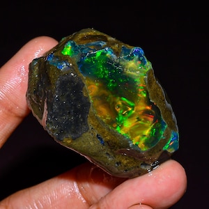 Opal Rough, Natural Ethiopian Fire Opal Rough, Welo Fire Oil Opal Raw, Opal Flashy Fire Specimens Opal, Crystal Opal Raw 212.00 Ct L-1039