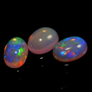 Opal, Natural Ethiopian Opal Oval Cabochon, Pink Opal Gemstone Lot, Multi Fire Opal, Opal Loose Gemstone For Making Jewelry 10x7x3.5 G-1101