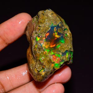 Opal Rough, Natural Ethiopian Fire Opal Rough, Welo Fire Oil Opal Raw, Opal Flashy Fire Specimens Opal, Crystal Opal Raw 152.00 Ct L-1096