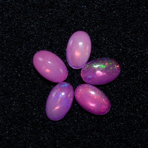 Opal, Natural Ethiopian Opal Oval Cabochon, Pink Opal Gemstone Lot, Multi Fire Opal, Opal Loose Gemstone For Making Jewelry 5x3.5x1.5 G-724