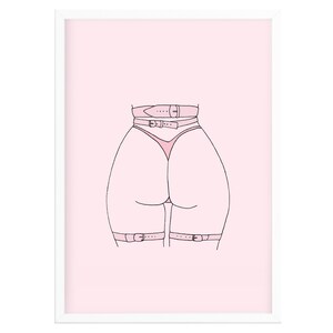 Pink harness | A4 minimal art print