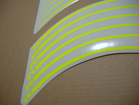 Car Parts & Accessories Suzuki GSXR wheel stripes neon yellow decals ...