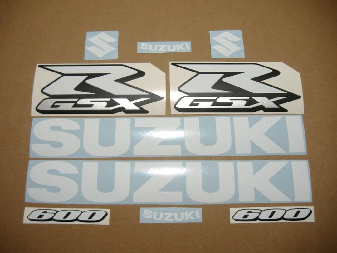 Suzuki GSX-R 600 / 750 / 1000 White Color Replacement Decals Set ...