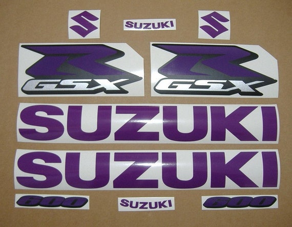 Suzuki GSX-R 600 /750 /1000 Purple Customized Replacement Decals Stickers  Graphics Adesivi Adhesives Emblems Aufkleber Labels Logo K5 K6 
