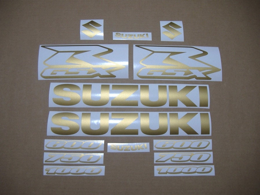 Suzuki GSXR 600 /750 /1000 Matte Gold Outlined Logo Customized