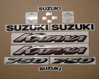 Suzuki GSXF 750 Katana 2001-2002 k1-k2 full decals replacement stickers reproduction graphics restoration aftermarket pegatinas adesivi logo
