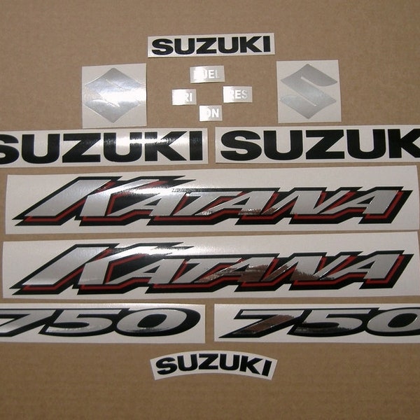 Suzuki GSXF 750 Katana 2001-2002 k1-k2 full decals replacement stickers reproduction graphics restoration aftermarket pegatinas adesivi logo