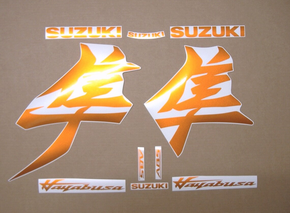 Suzuki Hayabusa 2021 - Onwards Custom Pearl Orange Color Decals Set ...