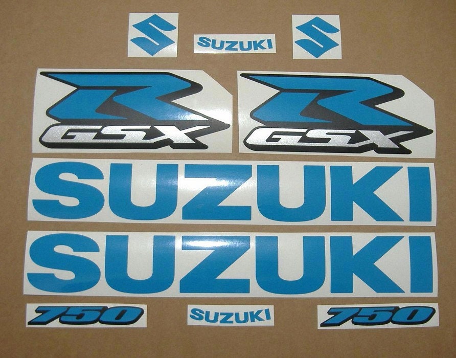 Suzuki GSX-R 600 /750 /1000 Light Sky Blue Customized Replacement Decals  Set Stickers Kit Graphics Adesivi Adesivi Aufkleber Emblems K5 K6 